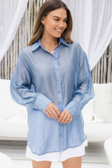 Ellody Shirt - Sheer Blue - The Self Styler