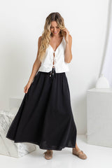 Ellie Contrast Maxi Skirt - Black - The Self Styler