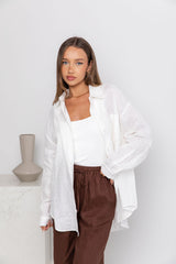 Archie Relaxed-Fit Linen Shirt - Ivory White - The Self Styler