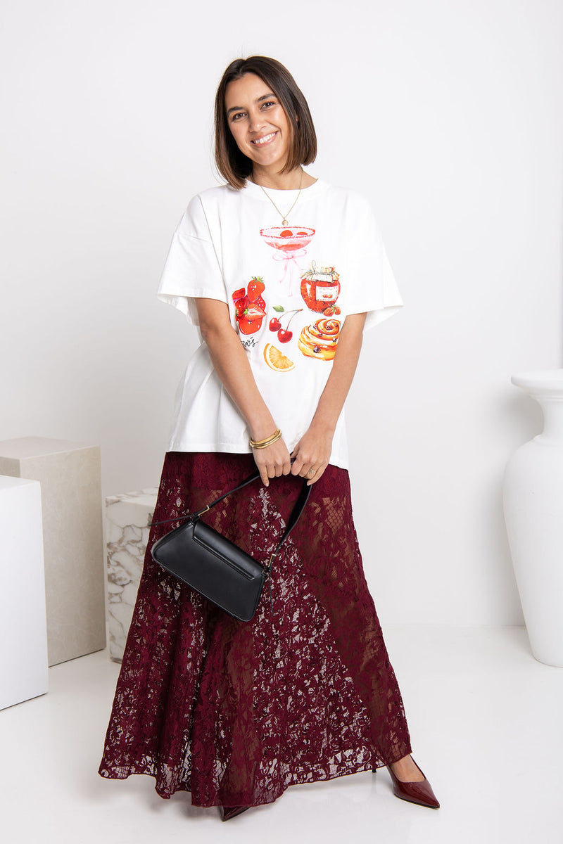 Zali Relaxed-Fit Graphic Tee - White - The Self Styler