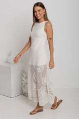 Charlotte Lace Maxi Dress - Cream - The Self Styler