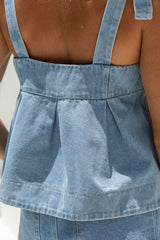 Hannah Denim Top - Light Wash - The Self Styler