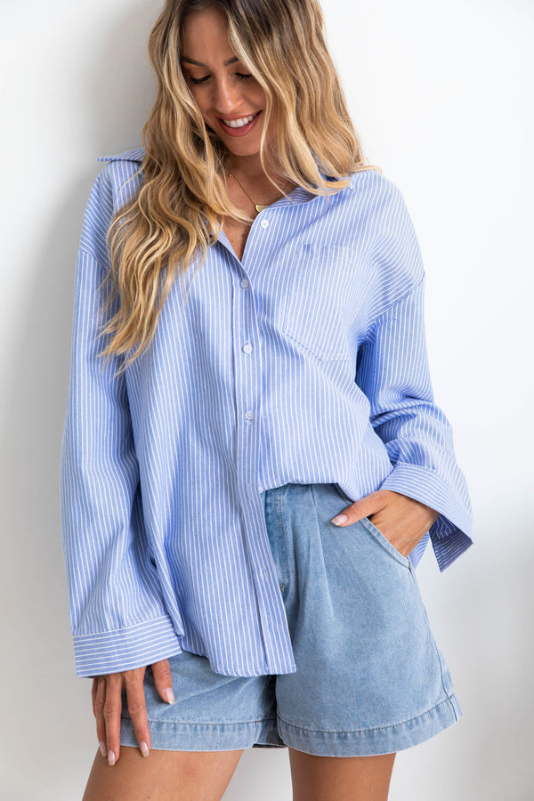 Bentley Relaxed-Fit Shirt - Blue Stripe