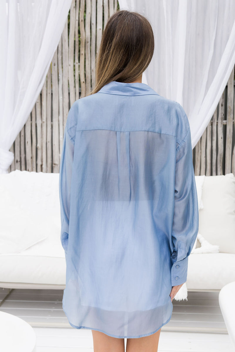 Ellody Shirt - Sheer Blue - The Self Styler