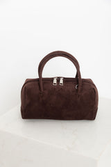 Tory Mini Suede Crossbody Bag - Chocolate - The Self Styler