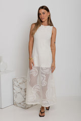 Charlotte Lace Maxi Dress - Cream - The Self Styler