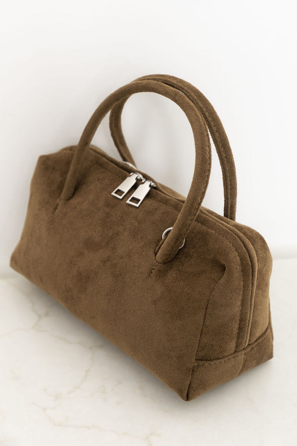 Tory Mini Suede Crossbody Bag - Olive