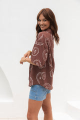 Cora Shirt - Hayman Print - Choc - The Self Styler