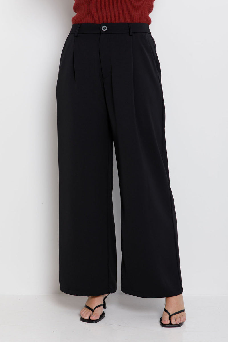 Rae Wide-Leg Pants - Black - The Self Styler