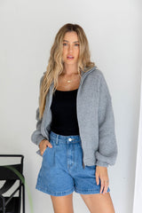 Talia Double Zip Knit - Grey - The Self Styler