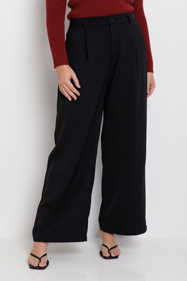 Rae Wide-Leg Pants - Black - The Self Styler