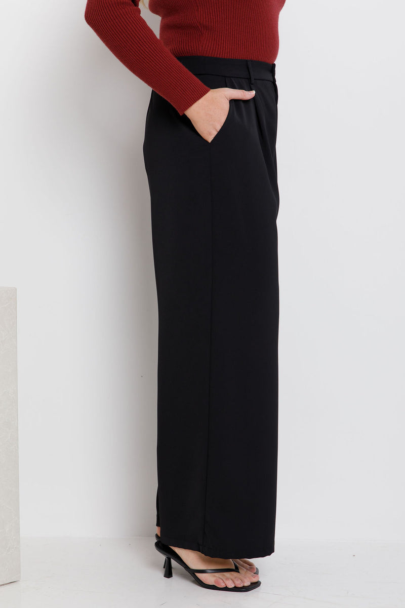 Rae Wide-Leg Pants - Black - The Self Styler