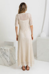 Airlie Crochet Maxi Dress - Natural - The Self Styler