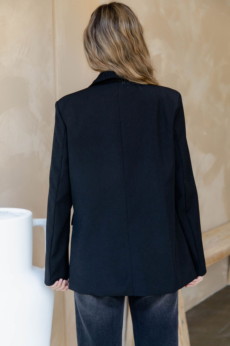 Raffa Blazer Jacket - Black - The Self Styler