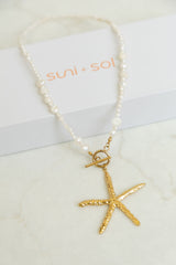 Aria Starfish Pearl Necklace - Gold - Suni and Sol - The Self Styler