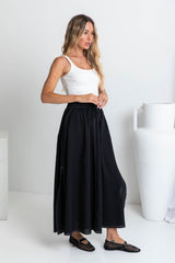 Ellie Contrast Maxi Skirt - Black - The Self Styler