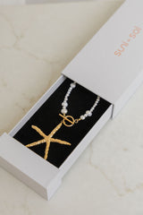 Aria Starfish Pearl Necklace - Gold - Suni and Sol - The Self Styler