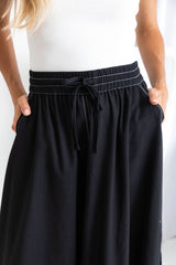 Ellie Contrast Maxi Skirt - Black - The Self Styler