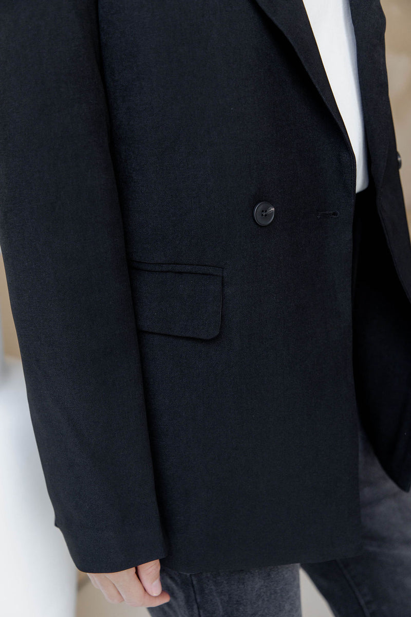 Raffa Blazer Jacket - Black - The Self Styler