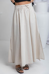 Ellie Contrast Maxi Skirt - Natural - The Self Styler
