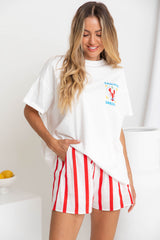 Polly Shorts - Red and White Stripes - The Self Styler
