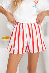 Polly Shorts - Red and White Stripes - The Self Styler