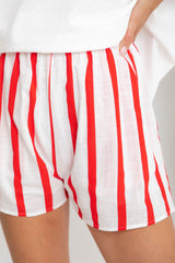 Polly Shorts - Red and White Stripes - The Self Styler