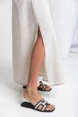 Ellie Contrast Maxi Skirt - Natural - The Self Styler