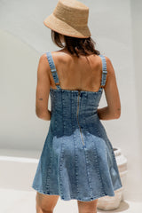Saskia Mini Dress - Denim - The Self Styler
