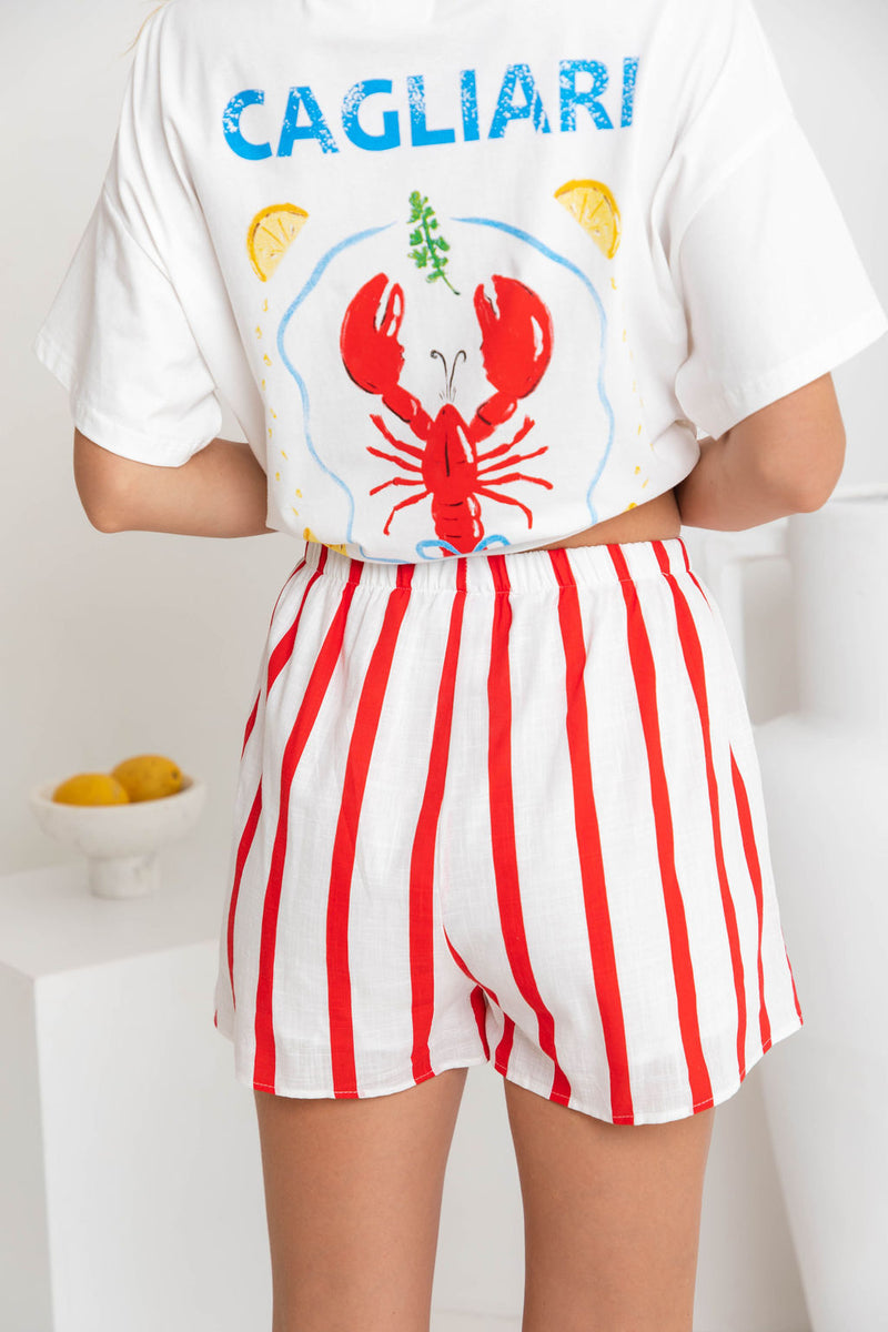 Polly Shorts - Red and White Stripes - The Self Styler