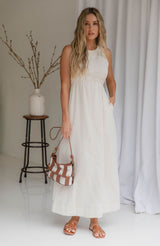 Casa Blanca Contrast Maxi Dress - Natural - The Self Styler