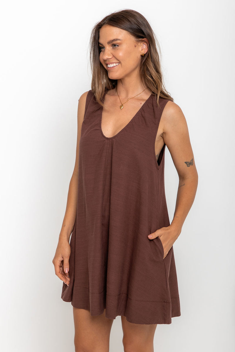 Noa Swing Dress - Chocolate - The Self Styler