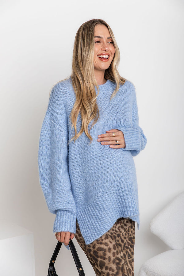 Charlie Knit Jumper - Blue Marle - The Self Styler