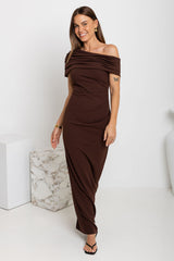 Carrie Maxi Dress - Choc - The Self Styler