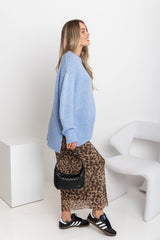 Charlie Knit Jumper - Blue Marle - The Self Styler