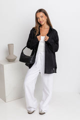 Archie Relaxed-Fit Linen Shirt - Black - The Self Styler