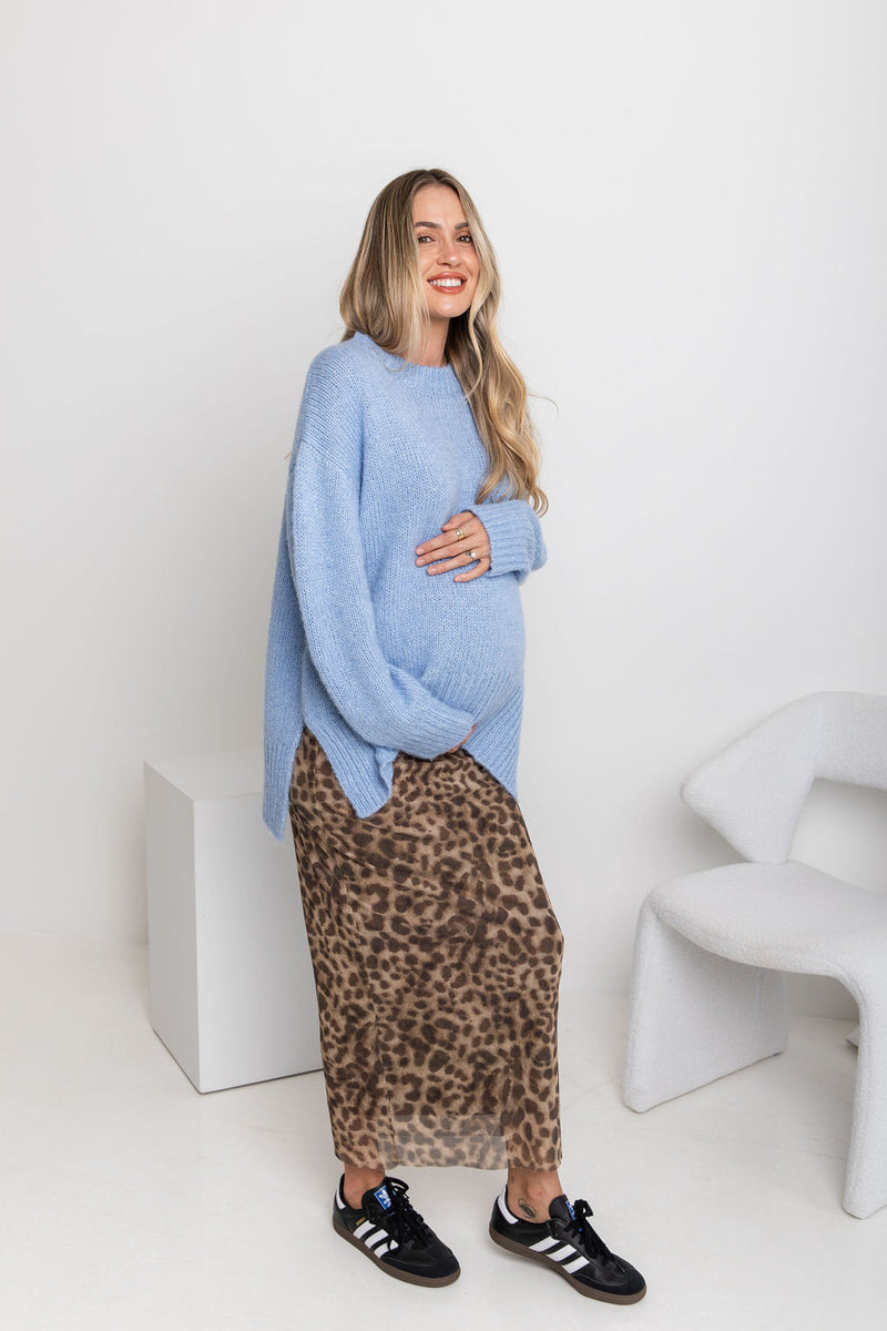 Charlie Knit Jumper - Blue Marle - The Self Styler