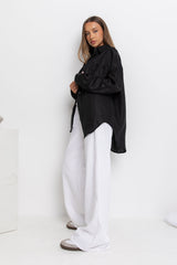 Archie Relaxed-Fit Linen Shirt - Black - The Self Styler