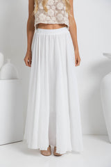 Stassi Maxi Skirt - White - The Self Styler