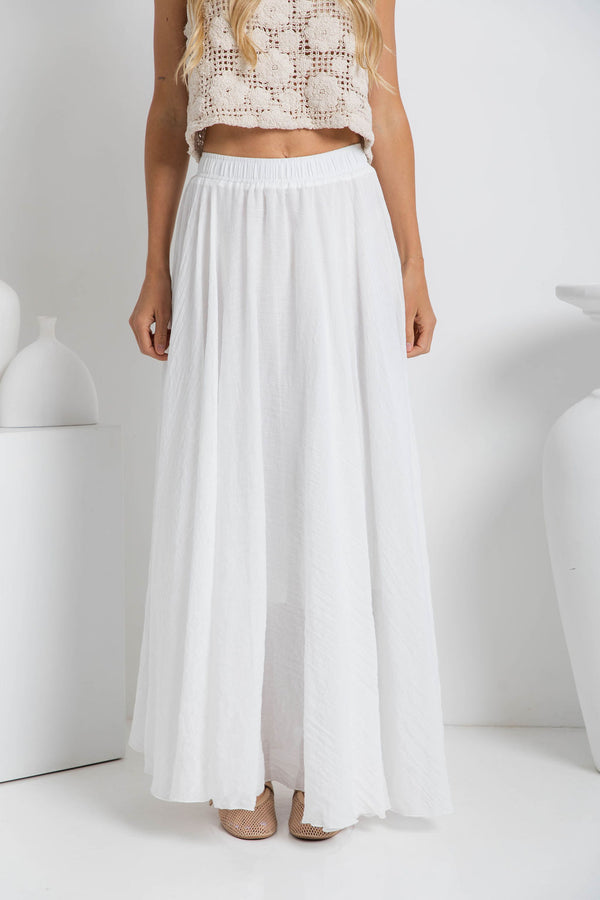 Stassi Maxi Skirt - White - The Self Styler