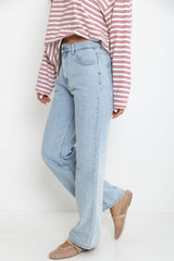 Dakota Straight-Leg Denim Jeans - Light Blue Wash - The Self Styler Exclusive - The Self Styler