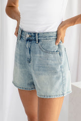 Aria Denim Shorts - Vintage Wash - The Self Styler