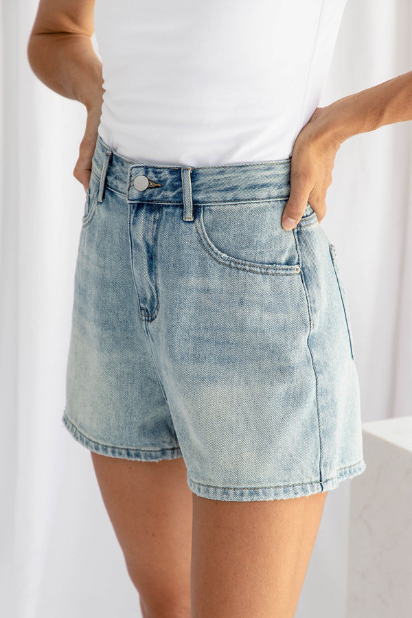Aria Denim Shorts - Vintage Wash - The Self Styler