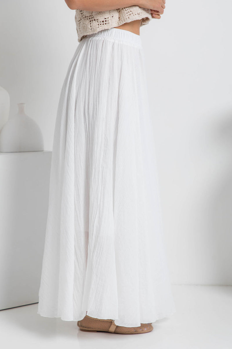 Stassi Maxi Skirt - White - The Self Styler