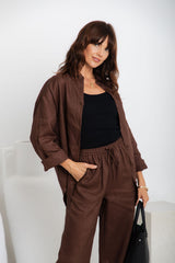 Archie Relaxed-Fit Linen Shirt - Chocolate - The Self Styler