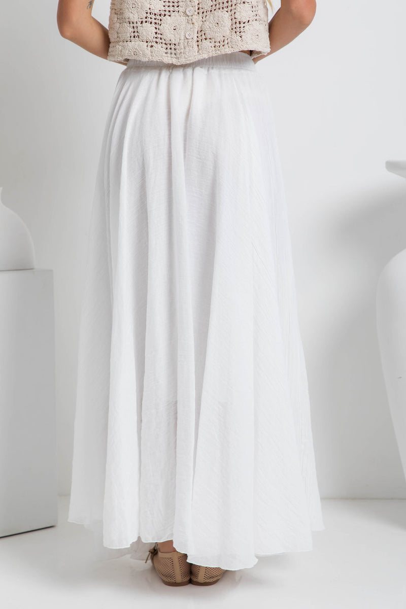 Stassi Maxi Skirt - White - The Self Styler