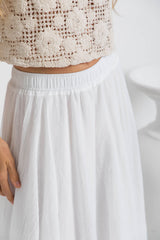 Stassi Maxi Skirt - White - The Self Styler
