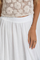 Stassi Maxi Skirt - White - The Self Styler