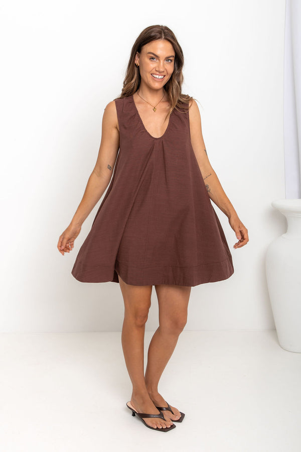 Noa Swing Dress - Chocolate - The Self Styler