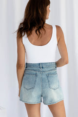 Aria Denim Shorts - Vintage Wash - The Self Styler